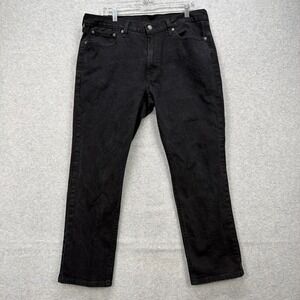 Levis Jeans Mens 36x30 Black Denim Pants 514 Straight Leg Stretch Flex American